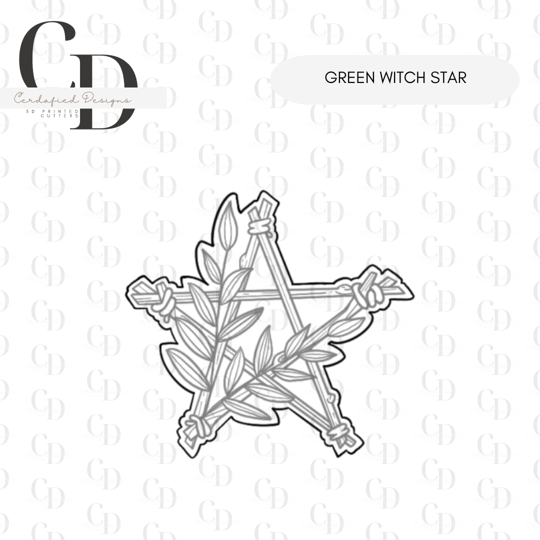 Green Witch Star - Cookie Cutter